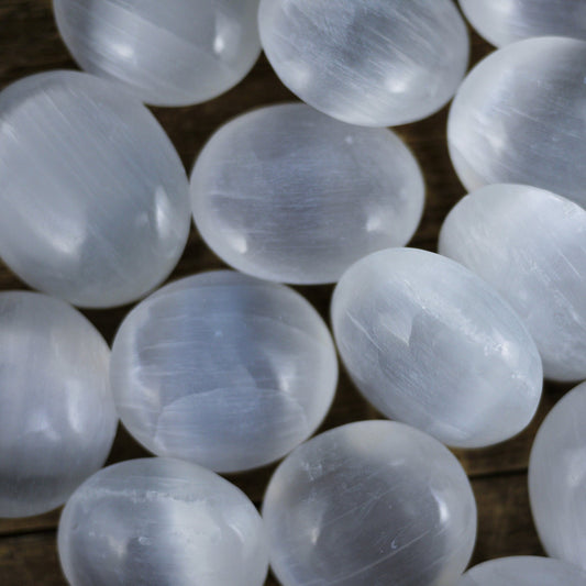 Selenite Palm Stones - Shakti