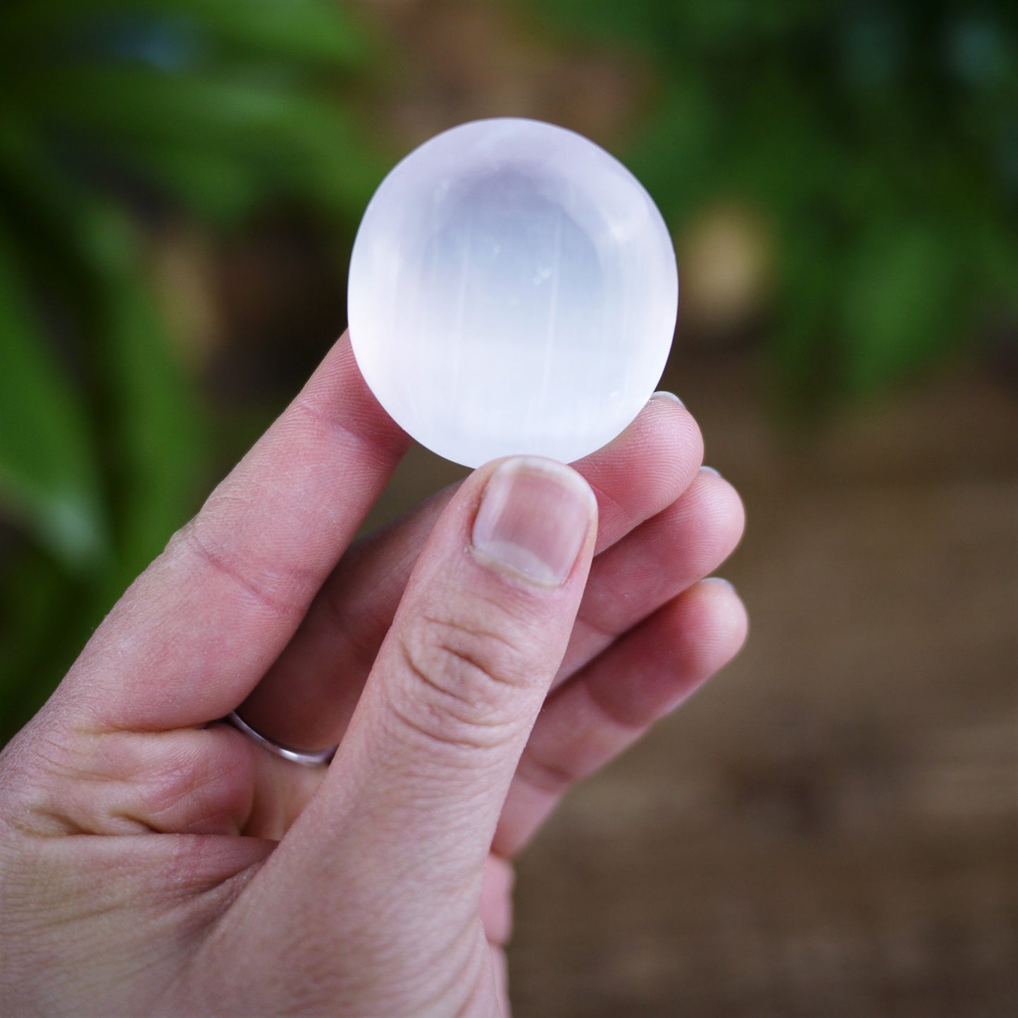 Selenite Palm Stones - Shakti