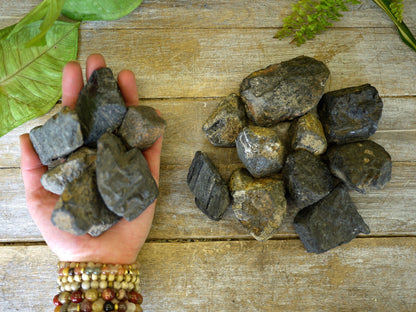 Black Tourmaline Chunks, Natural - Shakti