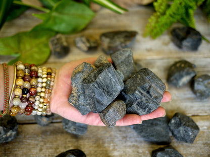 Black Tourmaline Chunks, Natural - Shakti