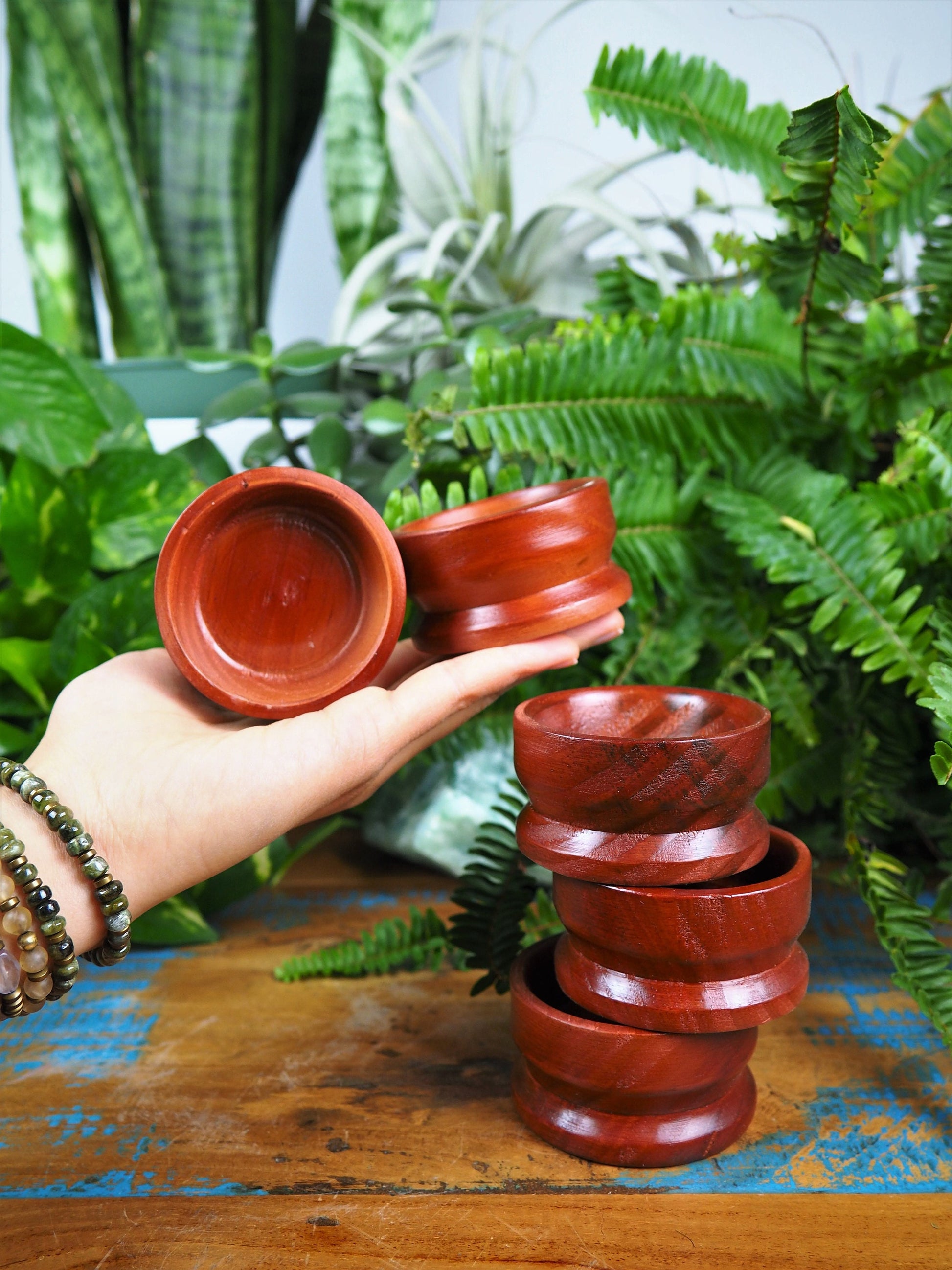 Natural Wooden Sphere Stands - Shakti