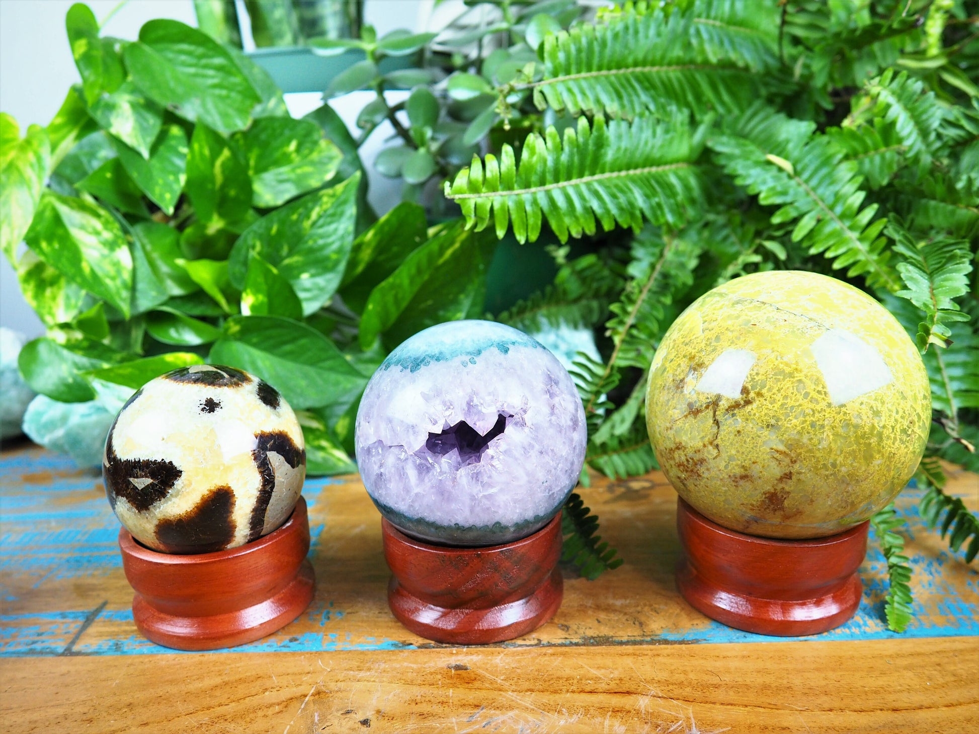 Natural Wooden Sphere Stands - Shakti