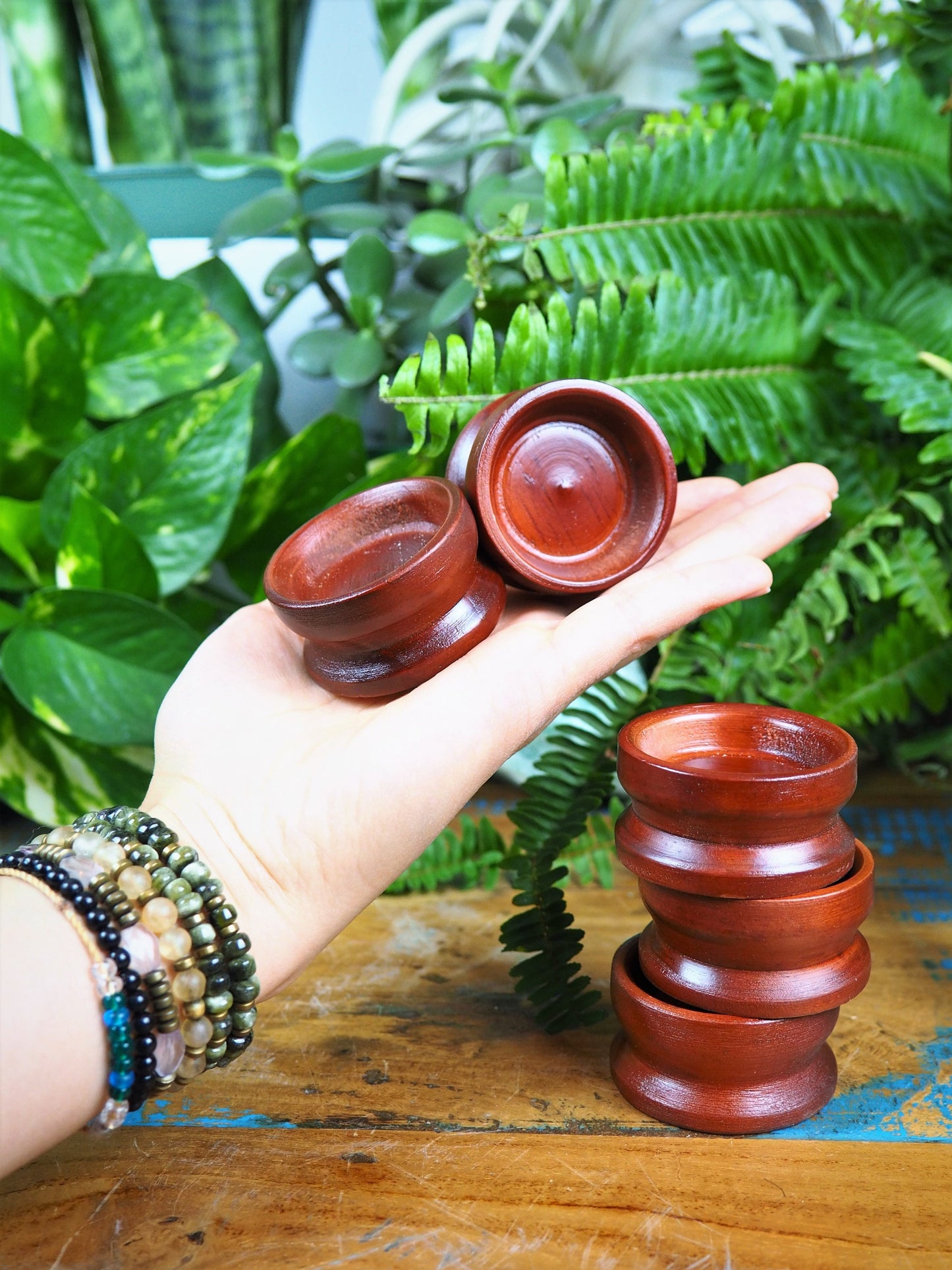Natural Wooden Sphere Stands - Shakti