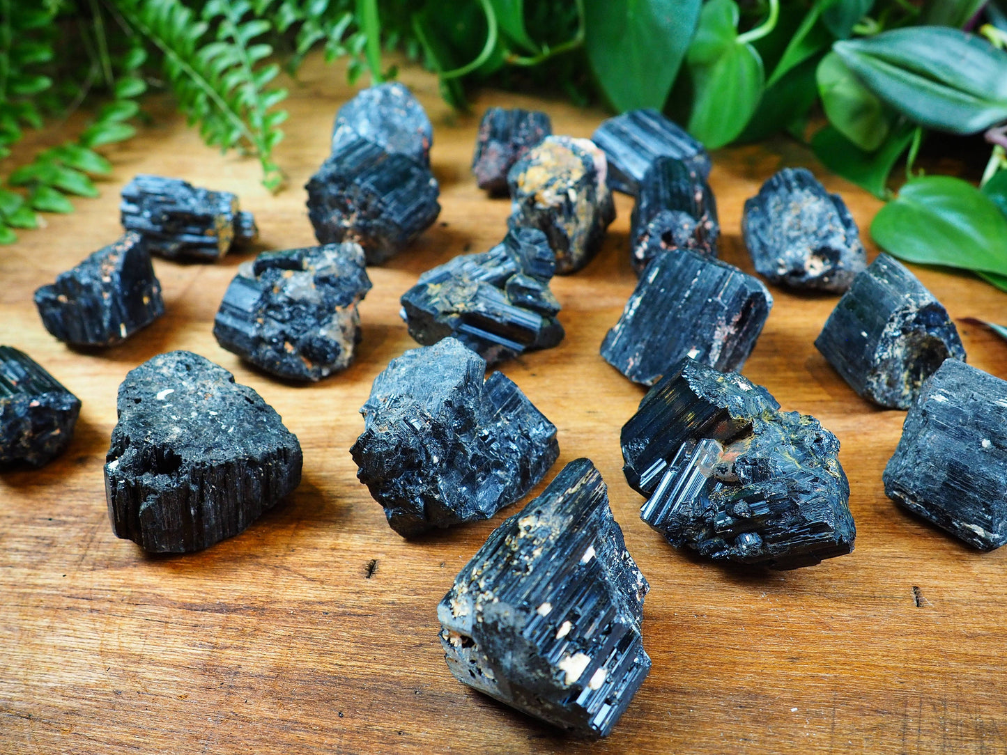 Black Tourmaline Chunks, Polished - Shakti