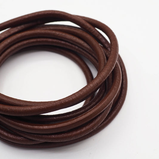 Leather Cord (Brown) - 4mm Round - Shakti