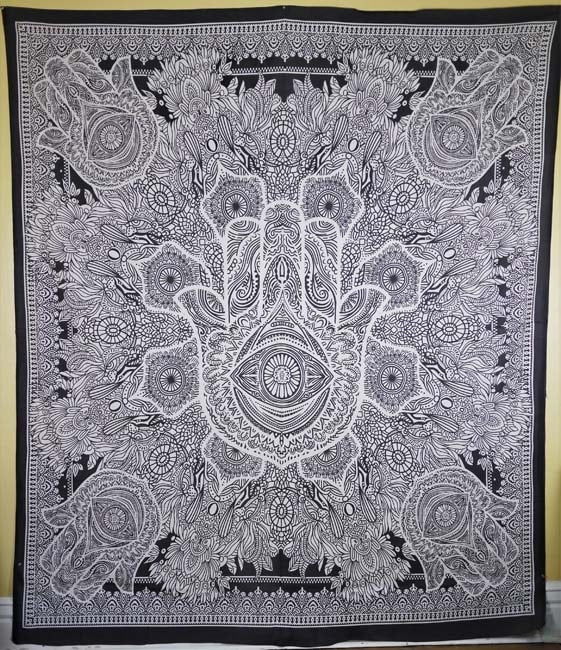 Wall Hanging - Hamsa (Black & White) - Shakti